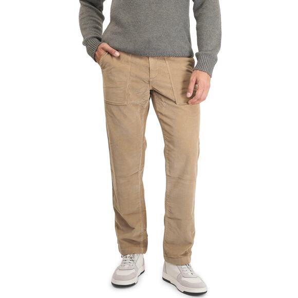 Faherty Stretch Terry Corduroy Utility Ary Barley Tan Pants XL NEW Straight Leg